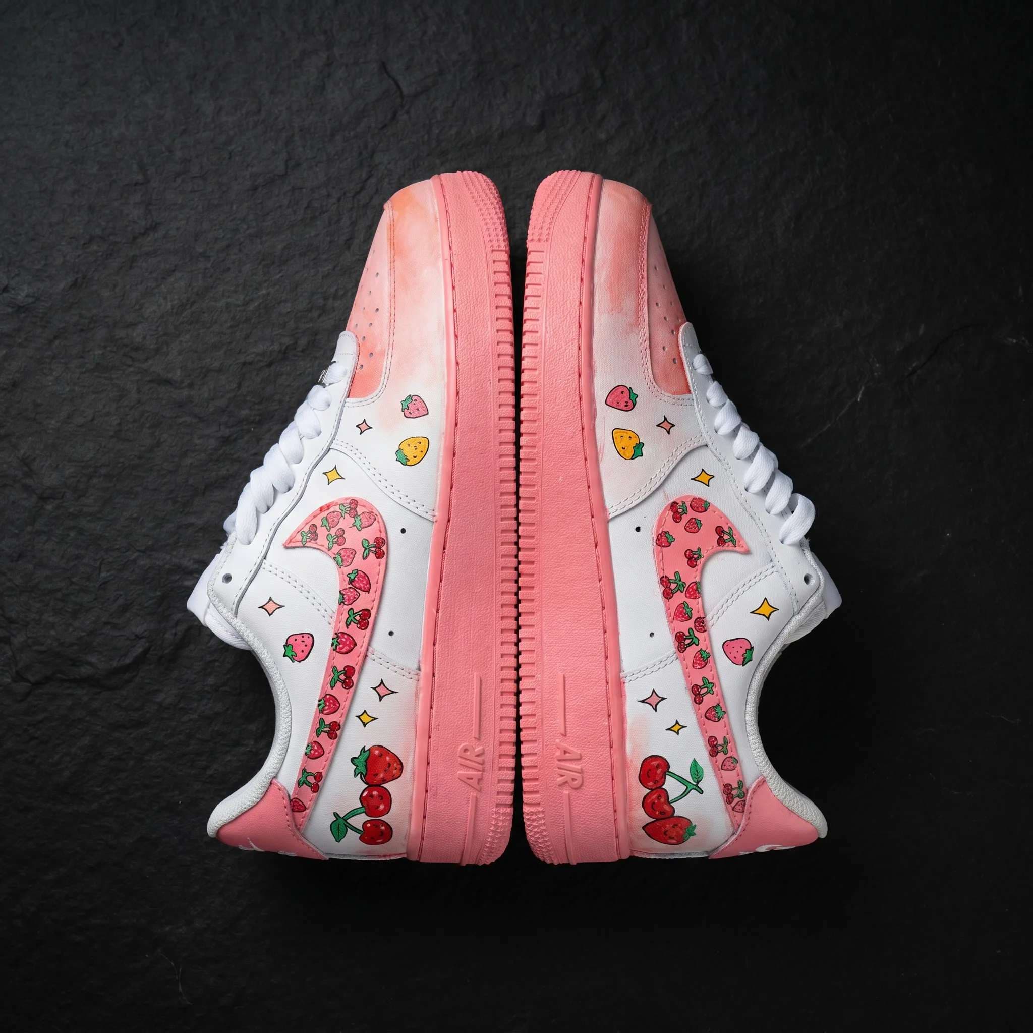 Custom Hand Painted Nike Air Force 1 Cherry Pop