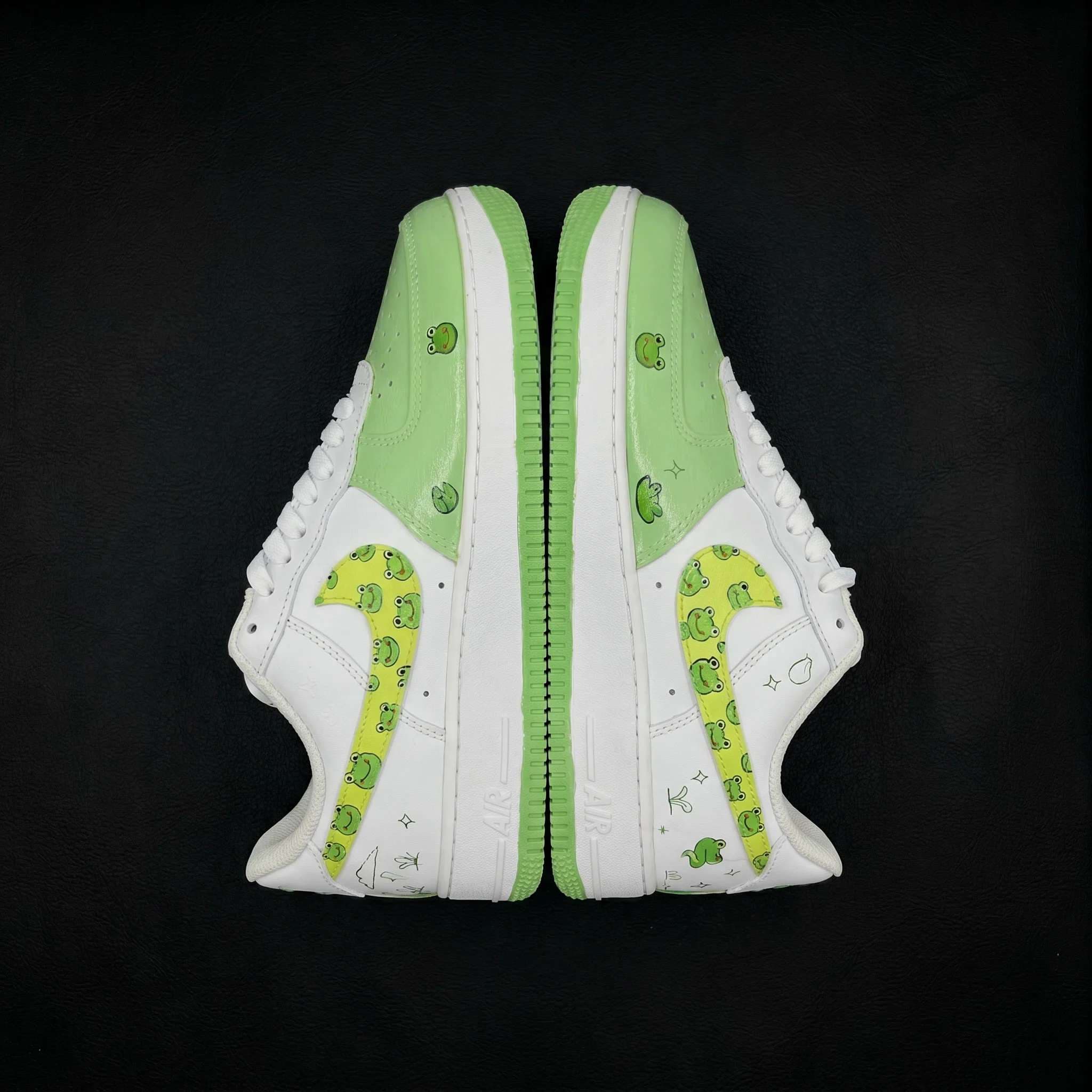 Custom Hand Painted Nike Air Force 1 Froggy Green